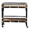 Bali & Pari Dalinda Modern Bohemian Two-Tone Black and Natural Brown Rattan 2-Tier Kitchen Cart 241-13396-ZORO - alternate 3